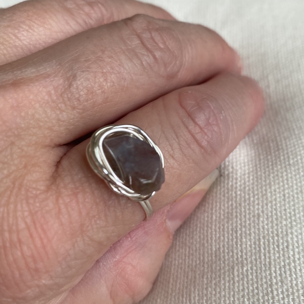 72 Large Agate Wire Wrapped Ring - image 3